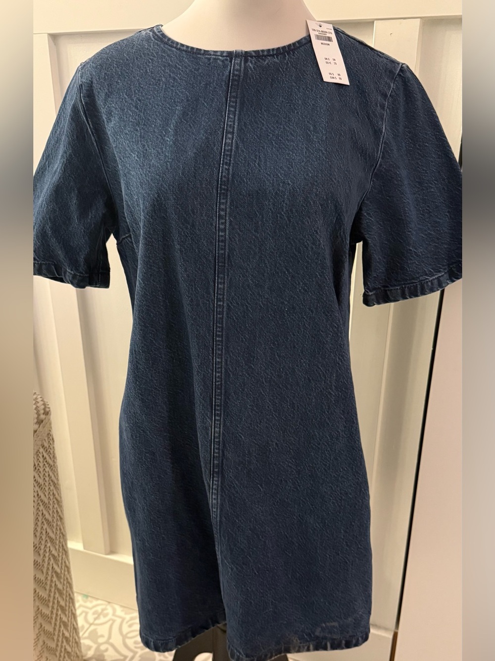 Abercrombie & Fitch Dark Blue Short Sleeve Denim Midi Dress